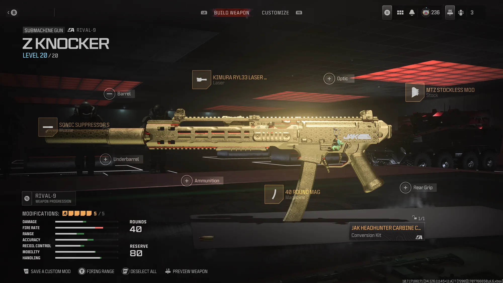 Zombie knocker (RIVAL-9 SMG)
